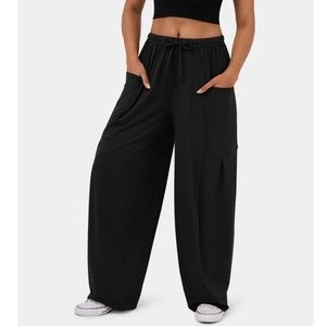 Halara Elastic Waistband Drawstring Side Pocket Flowy Wide Leg Pants NWT